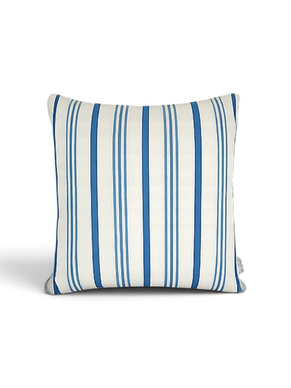 Indoor/Outdoor complete cushion - 45 x 45 - Blue/Grey/Green and White Stripes - Solution Dyed Acrylic - Fade Resistant - Australian made