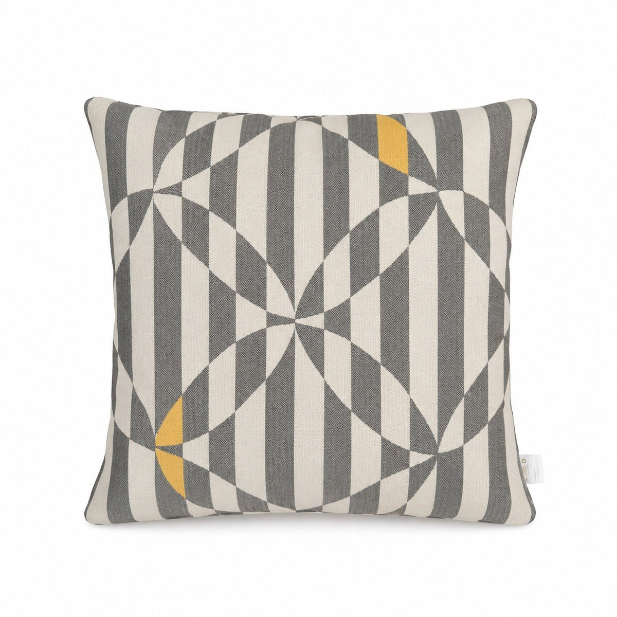 Indoor/Outdoor complete cushion - 45 x 45 - Pattern with grey, white and yellow colors - Australian made