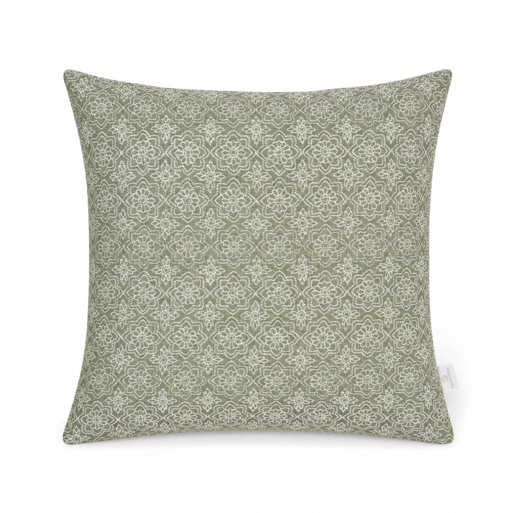 Indoor/Outdoor complete cushion - 45 x 45 - Sage green floral pattern - Australian made