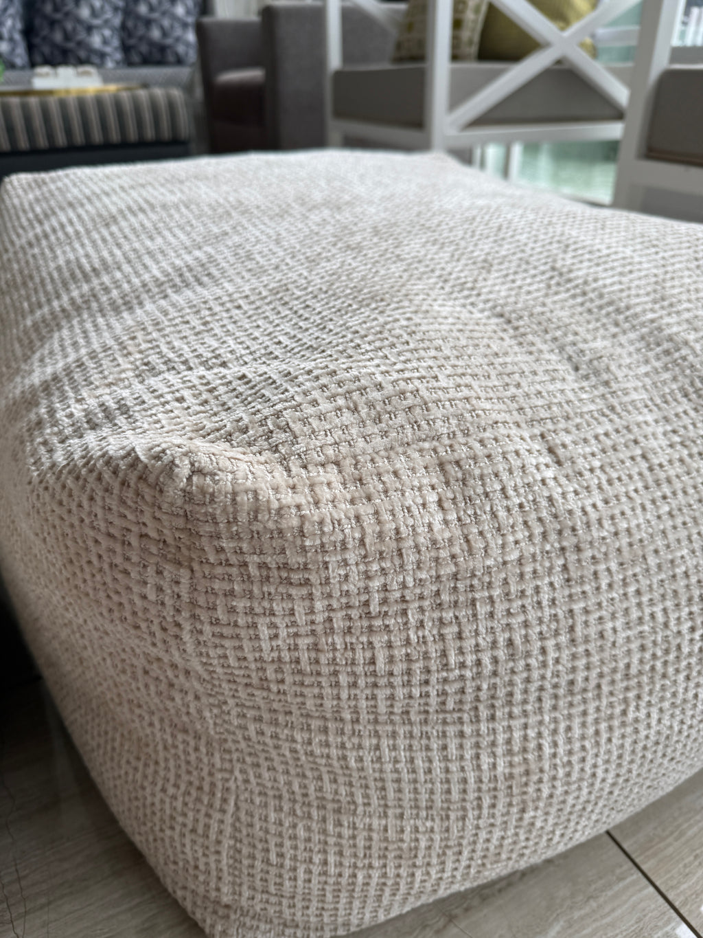 Bean Bag Chair with Ottoman - Complete (Cover and filling) | Large Adult Canvas Bean Bag Lounger & Footrest | Gaming Floor Pouf | Modern Living Room Reading Chair - Australian made