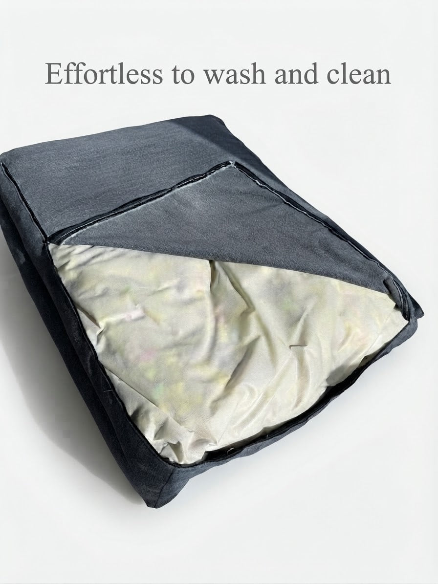 Dog bed - Indoor rectangle dog bed with L shape wall - 91 x 68 - Removable crushed foam insert - Australian made