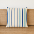 Indoor/Outdoor complete cushion - 45 x 45 - Blue/Grey/Green and White Stripes - Solution Dyed Acrylic - Fade Resistant - Australian made
