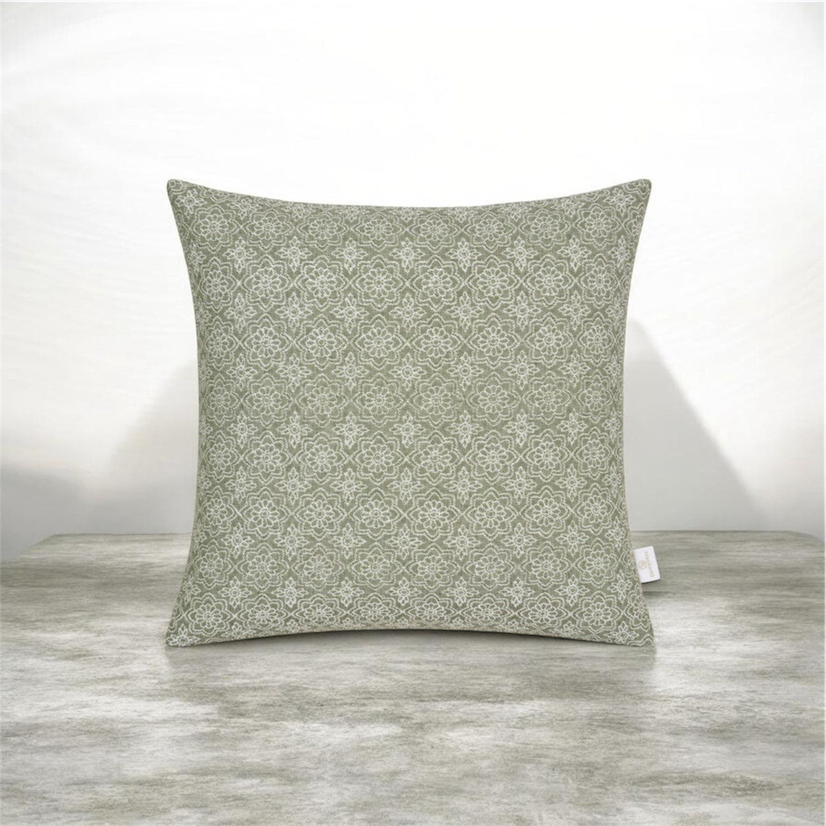 Indoor/Outdoor complete cushion - 45 x 45 - Sage green floral pattern - Australian made