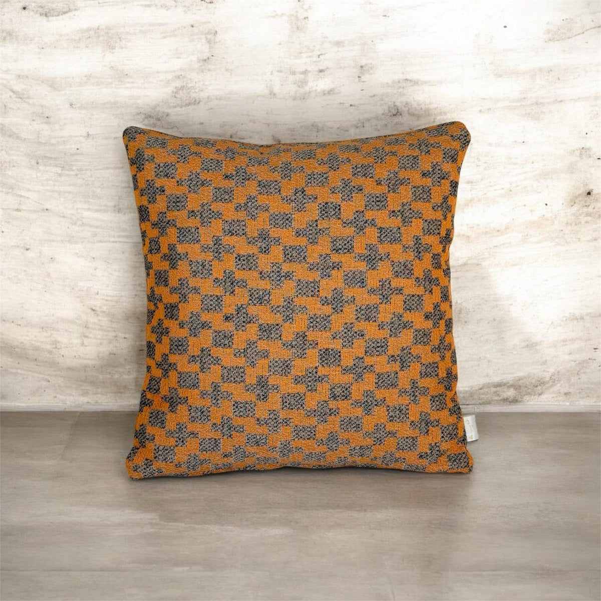 Indoor/outdoor complete cushion - 45 x 45 - Pattern with green, orange colors - Australian made