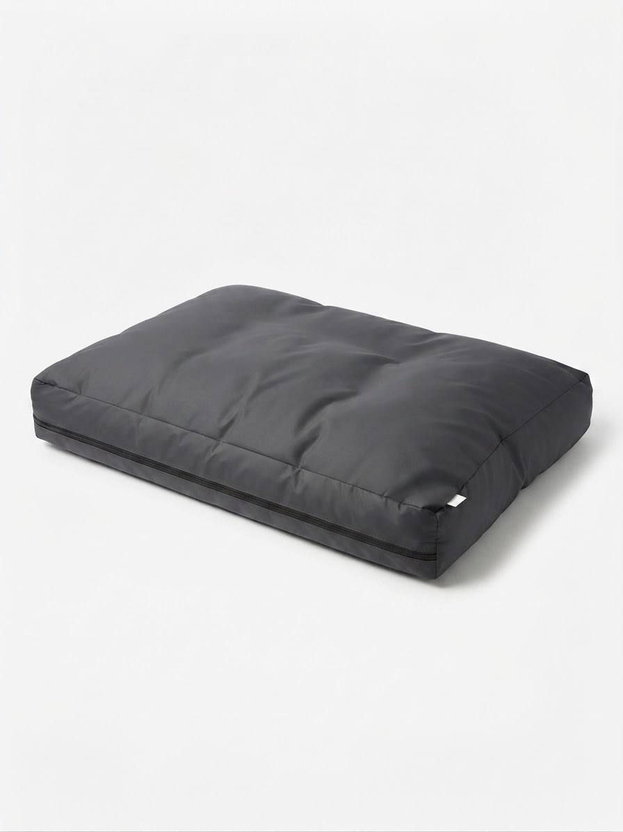Dog Bed Outdoor Rectangle – 100 x 70 x 10 – Grey Plain Waterproof Crushed Foam Large